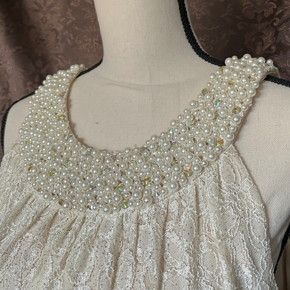 Cachet Dress For Homecoming, Bride, Prom, Lace & Pearl Beading Worn Once Size 16 - Picture 7 of 16
